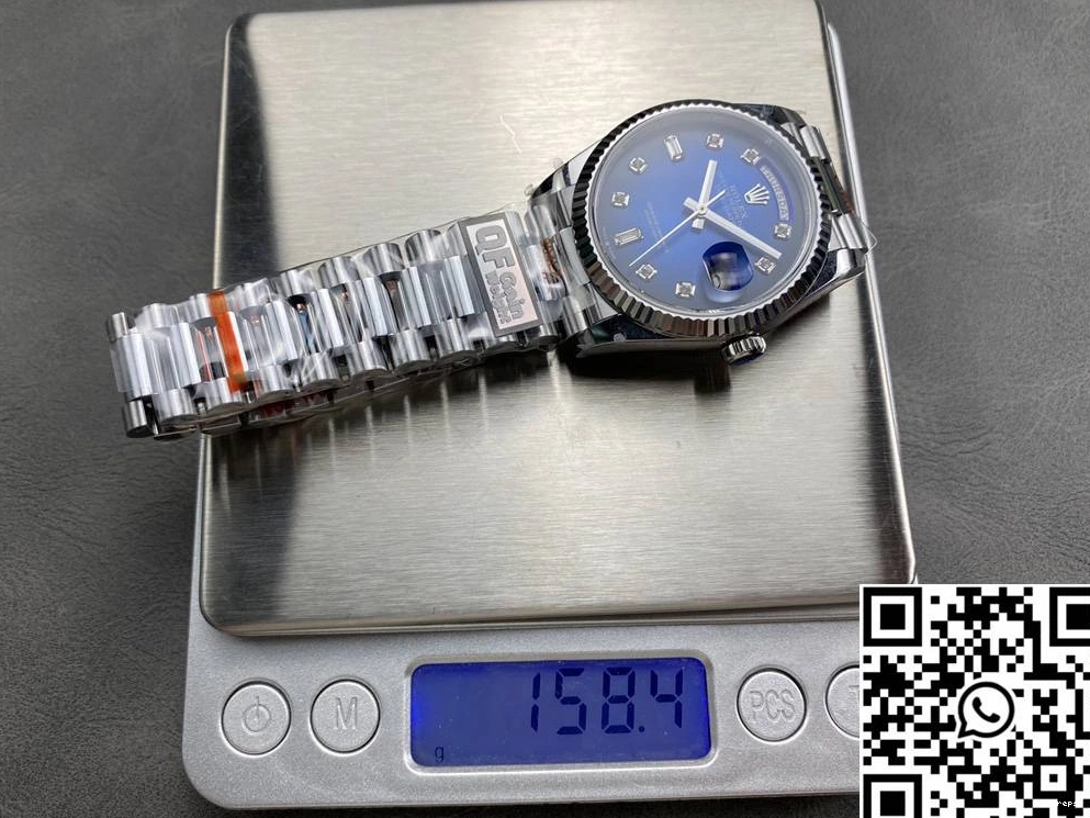 v5 Blue Tungsten Factory 128239-0023 Steel Dial 36mm Rolex QF Date Day Timeless 998 0714